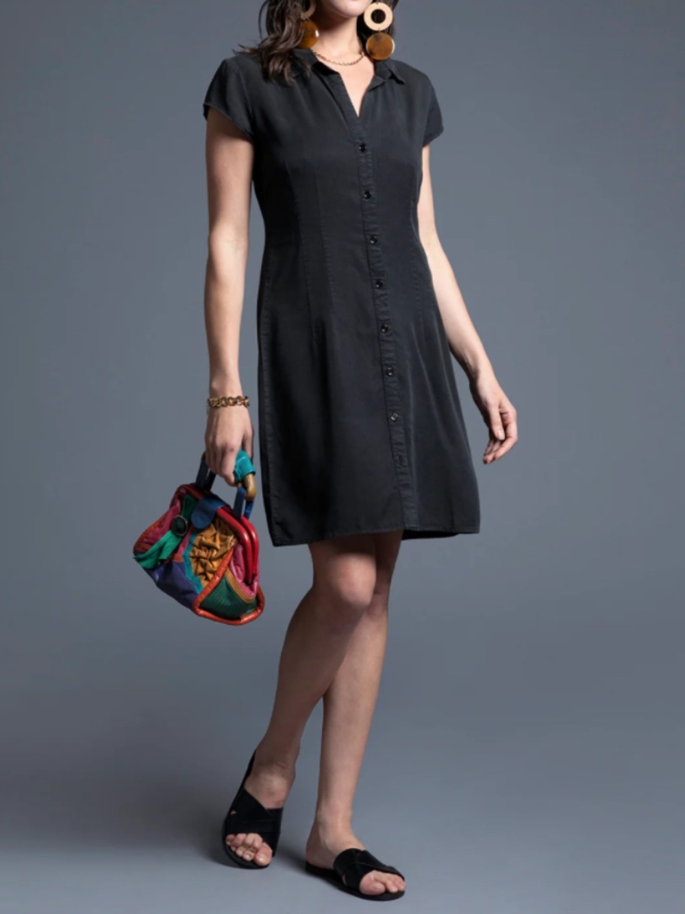Weekend Los Angeles Letty Tencel Mini Dress XS Washed Black